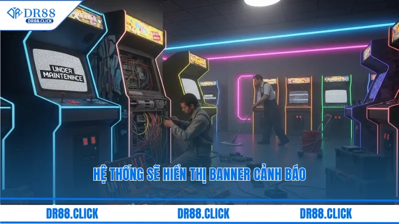 Hệ thống sẽ hiển thị banner cảnh báo